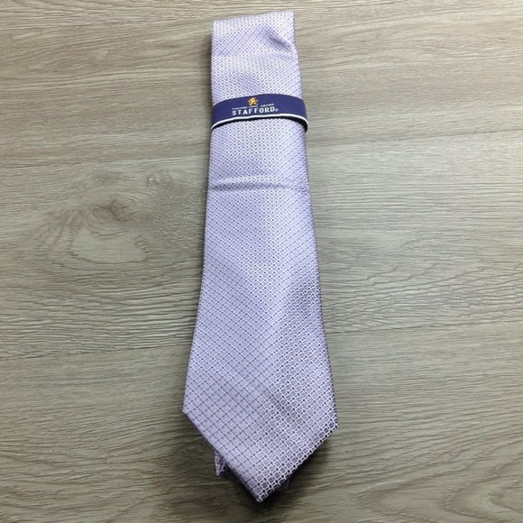 Stafford Purple Diamond Pattern Silk Tie - Picture 1 of 3